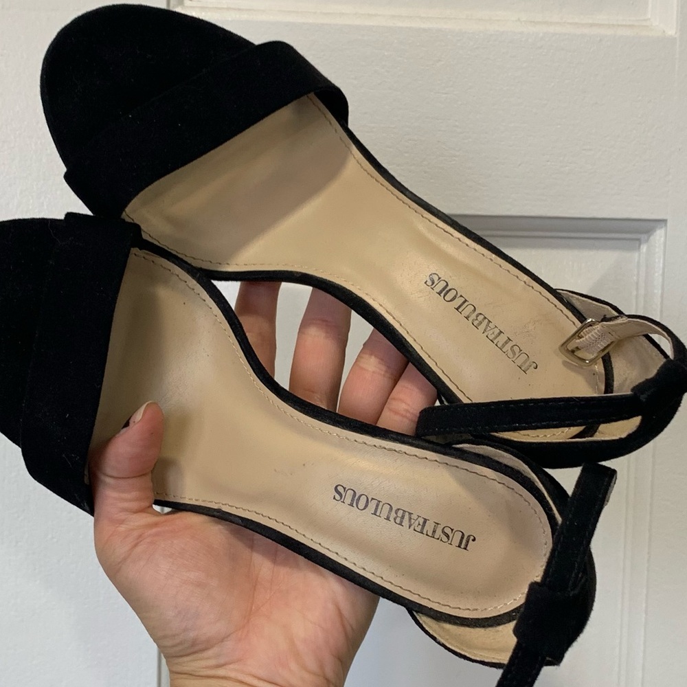 Black strappy heels